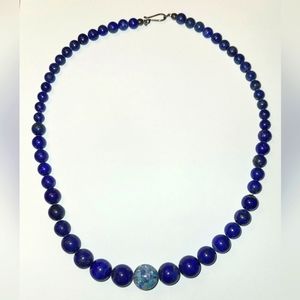 Vintage Genuine Lapis Lazulli Necklace 22"